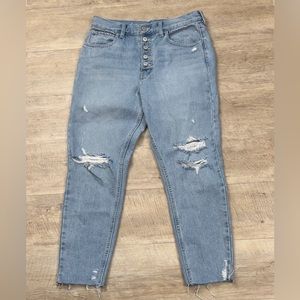 We The Free Regular High Rise Distressed Cropped Jeans Size 28